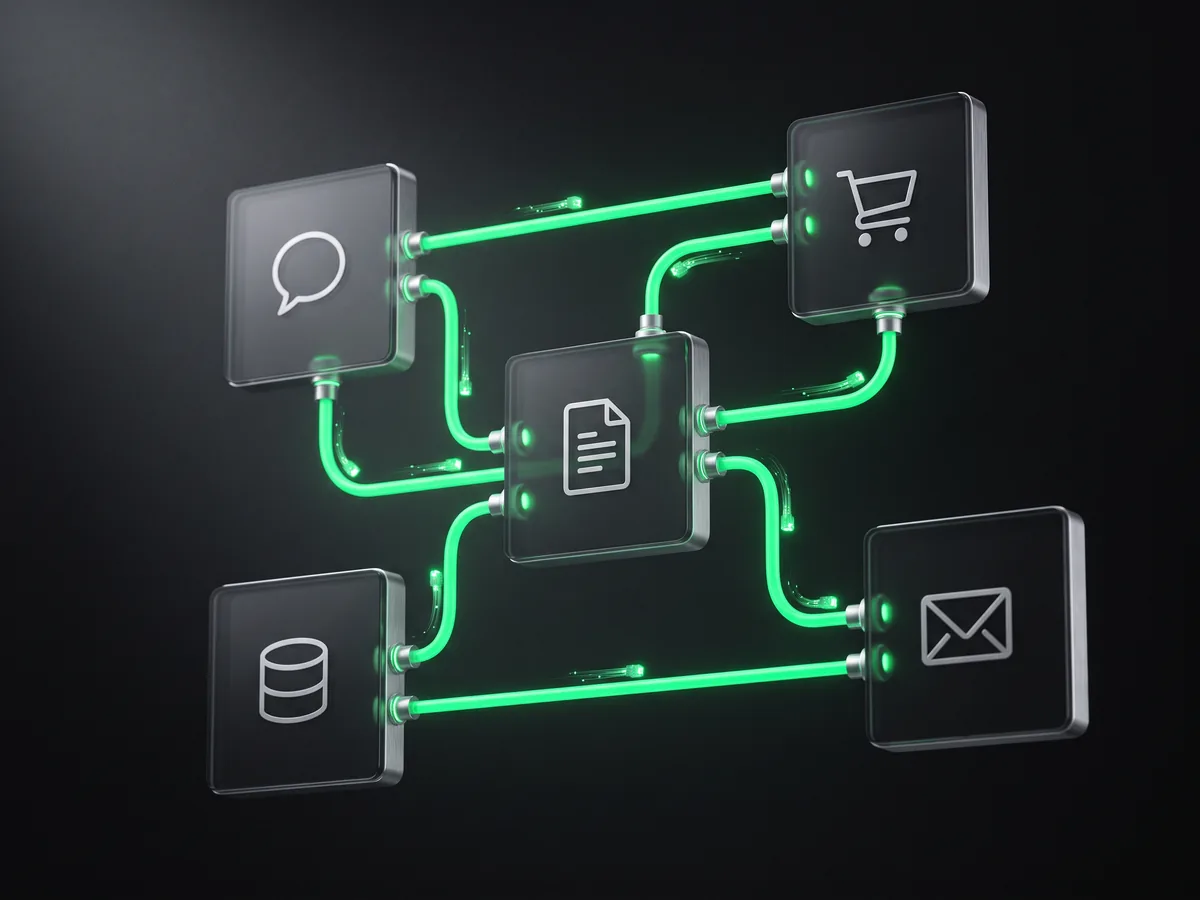 Integração sob medida entre ERP, financeiro, CRM e WhatsApp em um único fluxo